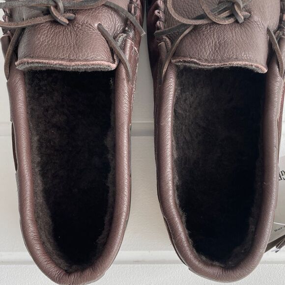 Guide Gear Deerskin Fur-Lined Leather Moccasin Slippers Big & Tall Size 15 NWT - Picture 6 of 12